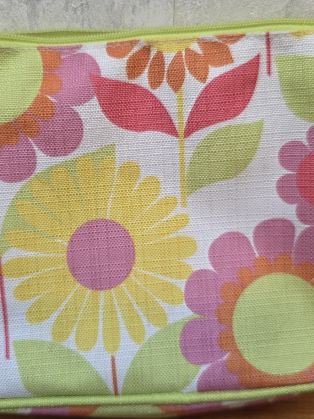 Clinique Floral Cosmetic Bag - Yellow, Pink, Green, Orange